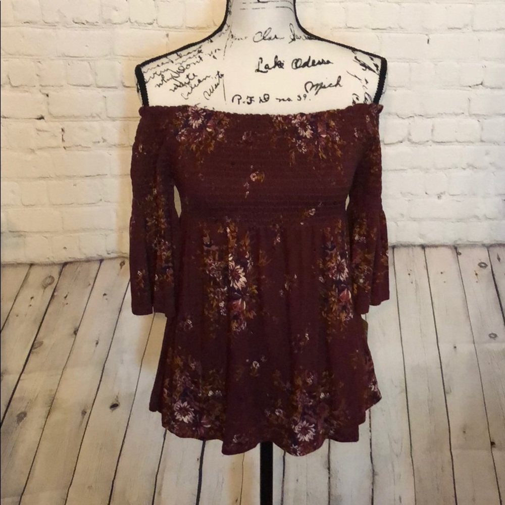 Stitch fix off the shoulder smocked top